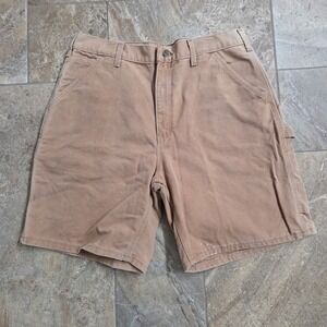 Vintage‎ Carhartt R25BRN Men's 36 Brown Canvas Carpenter Work Shorts Faded